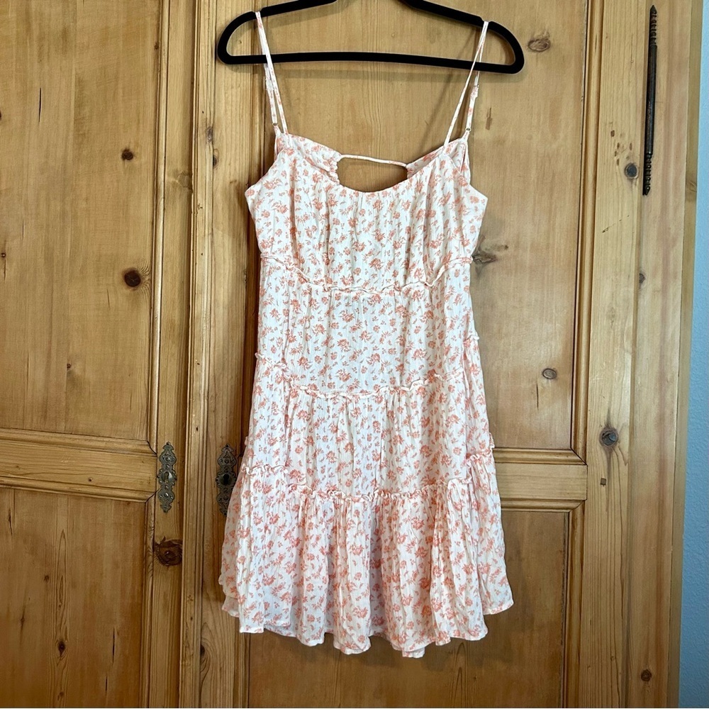 Abound Women’s Cotton Blend Floral Cutout Back Tie Dress Sz M
